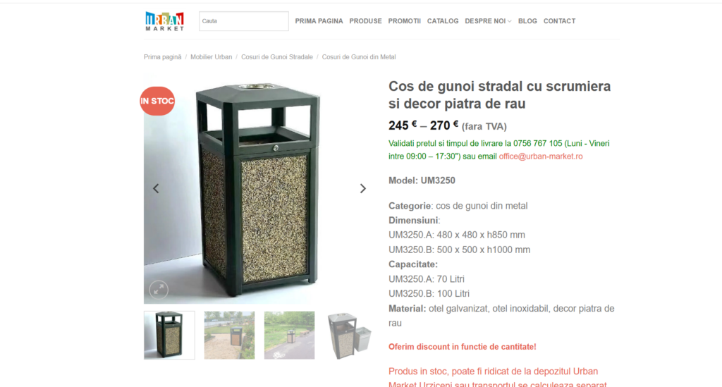print screen coș cumparat Tulcea Urban Market SA