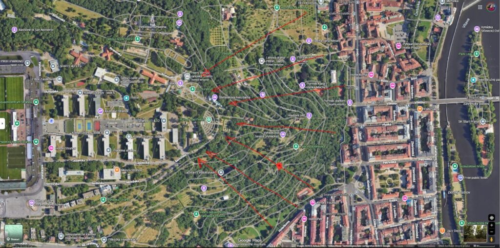 zona verde din Praga, orientata similar cu Parcul 