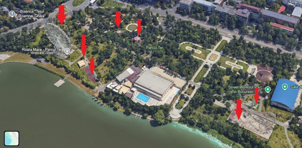 Parcul de distracții de pe google earth