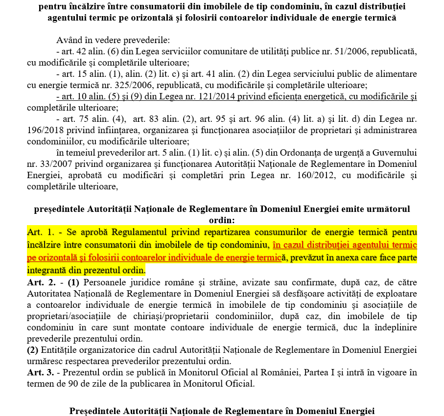 proiect ordin contorizare pe orizontala ANRE