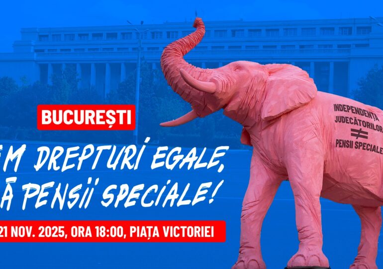 Protest în Piața Victoriei, vineri: „Vrem drepturi egale, fără pensii speciale! ”
