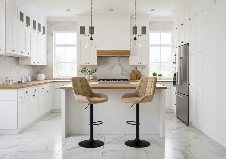 Cum alegi scaune potrivite pentru locuințele cu insulă în bucătărie