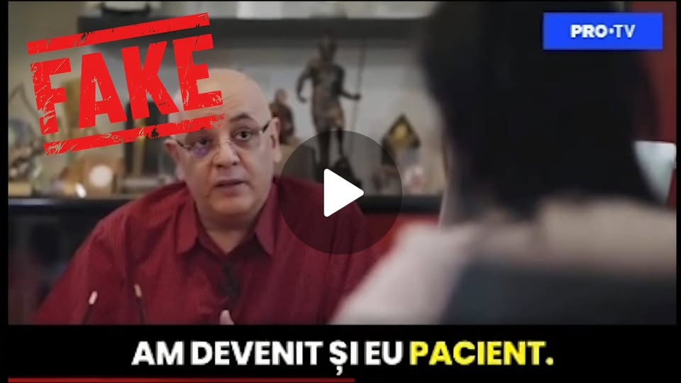Deep fake cu Raed Arafat, care spune că s-ar fi vindecat de diabet cu un produs „minune” (Video)