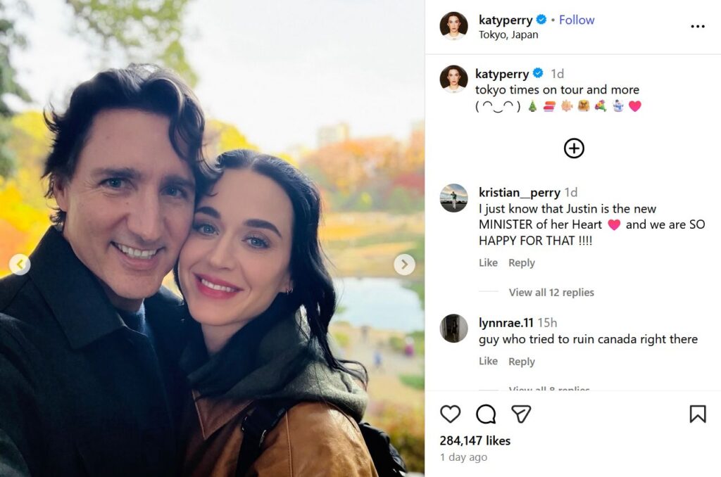 Katy Perry Justin Trudeau Japonia
