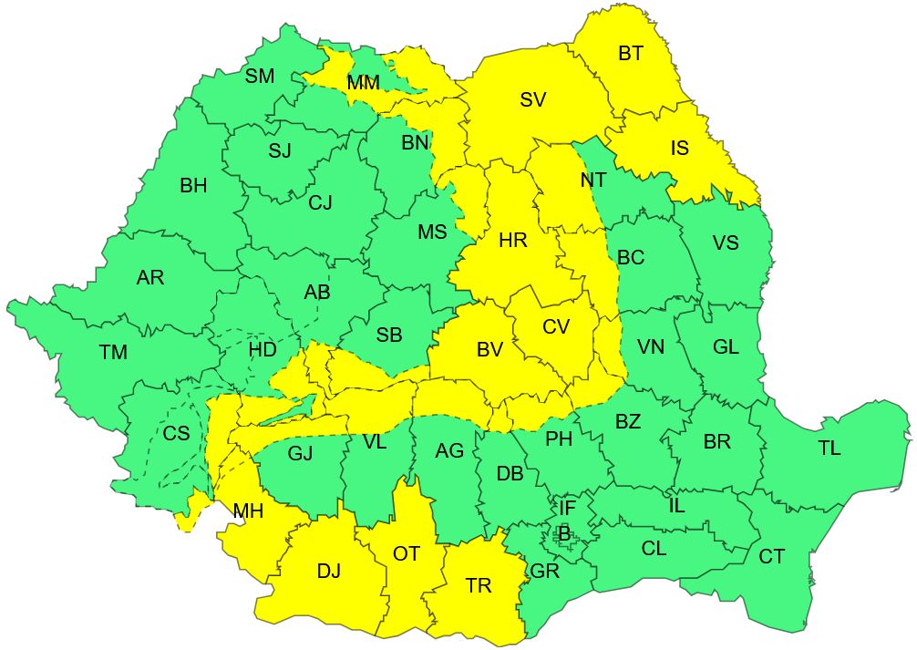 avertizare meteo 31 decembrie