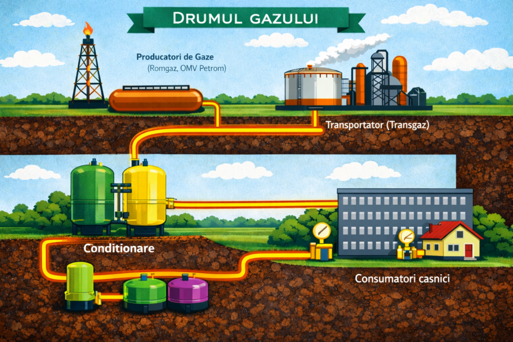 drumul gazelor naturale de la producatpor la consu