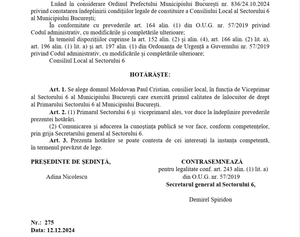 fragment HCL alegere Paul Moldovan