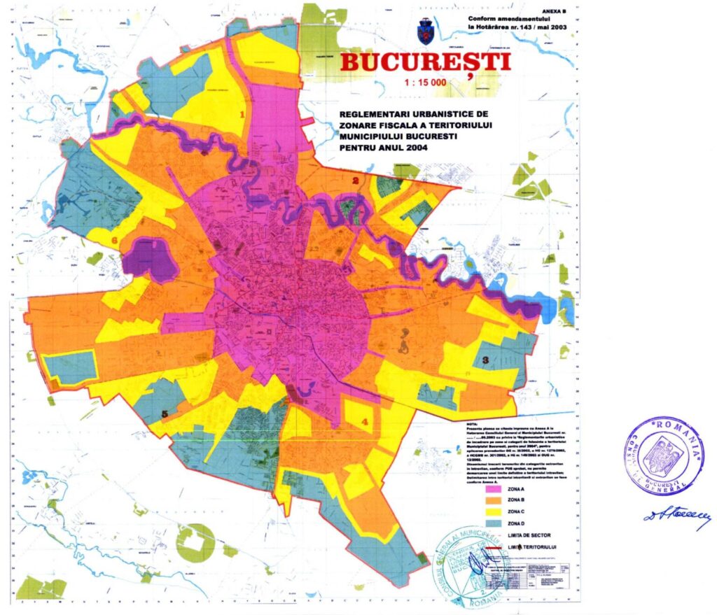 harta zone taxare București