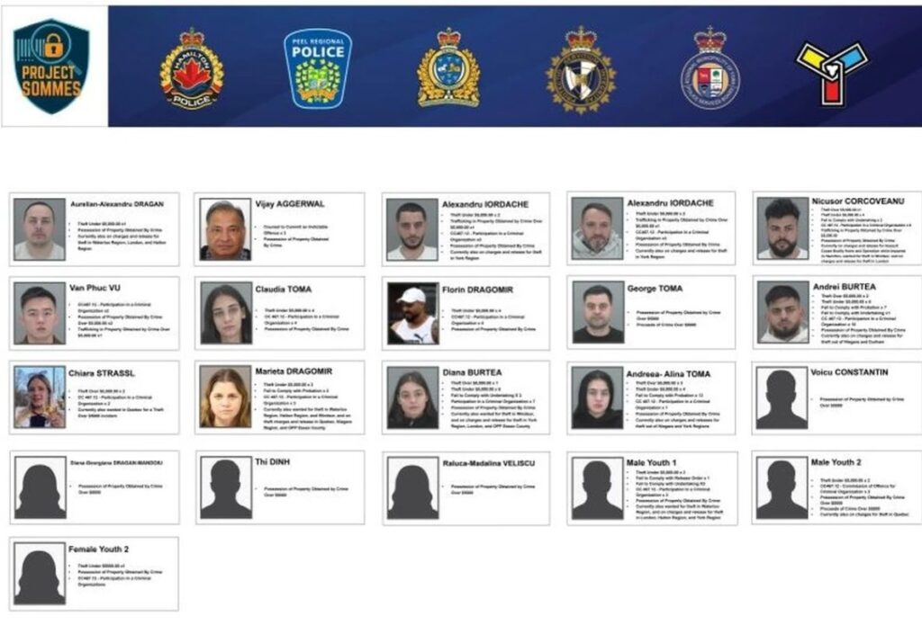 O bandă de români, acuzată pentru sute de furturi în Canada
