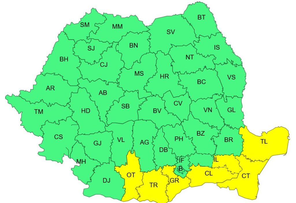 cod galben 11 ianuarie