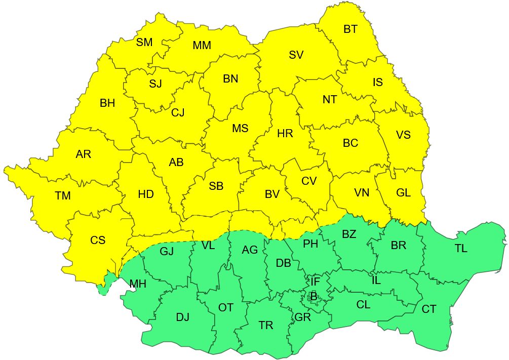 cod galben 12 ianuarie