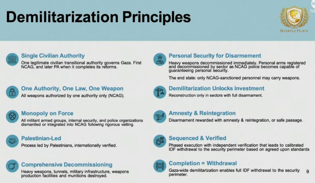 Gaza plan demilitarizare