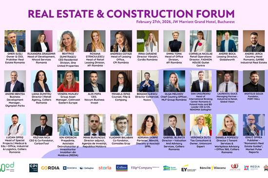 Real Estate & Construction Forum 2026: Perspectivele pieței imobiliare din România și Republica Moldova, analizate de 30 de experți din domeniu
