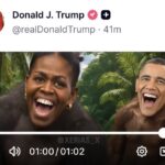 Donald Trump a postat un video în care Barack și Michelle Obama apar ca maimuțe. Reacții critice de la democrați și un republican
