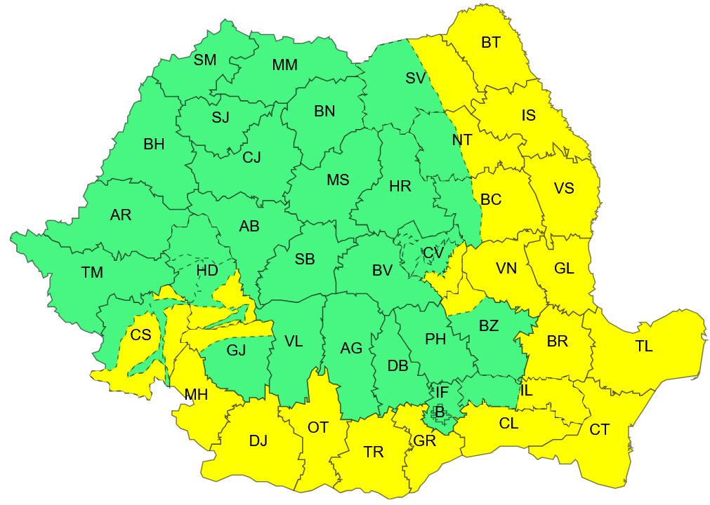 cod galben extins 15 februarie