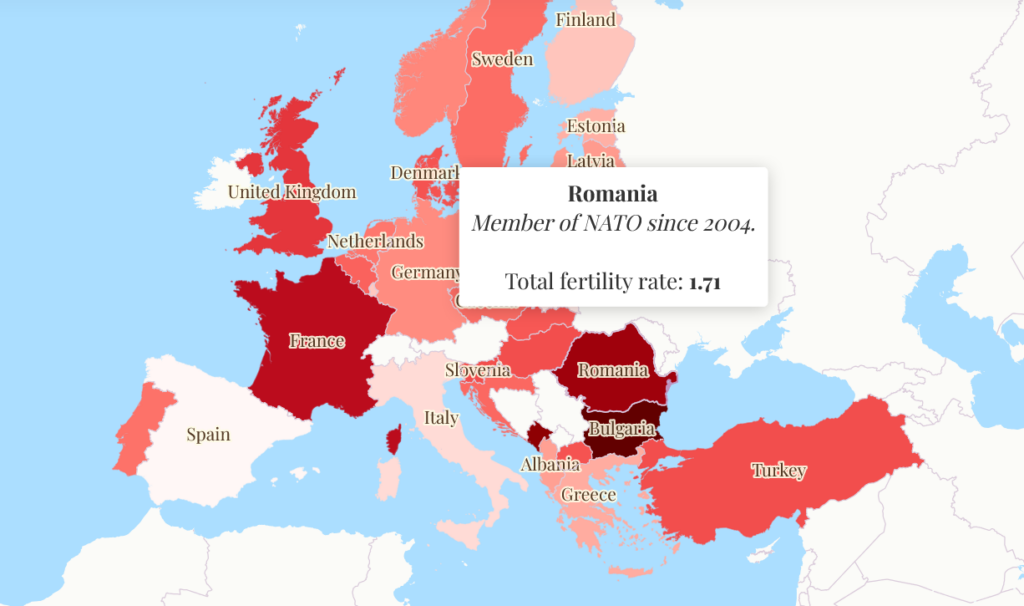 harta natalitate NATO