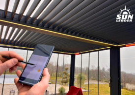 Terase Smart retractabile cu control din telefon. Cum integrezi spațiul exterior cu pergole într-o casă inteligentă