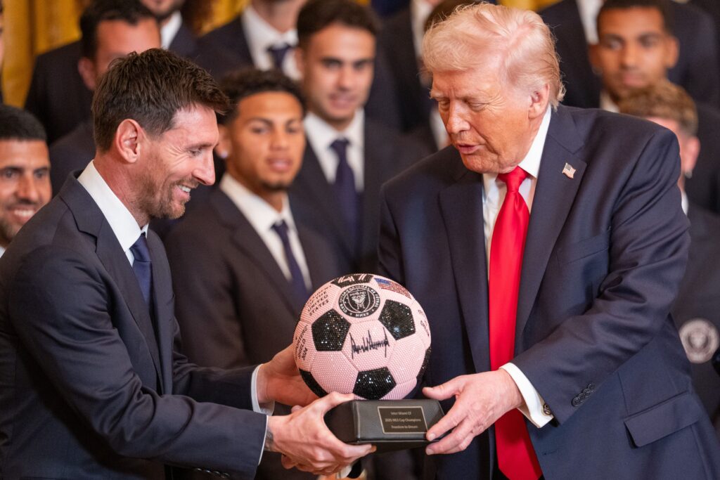 Leo Messi și colegii de la Inter Miami, în vizită la Casa Albă: Donald Trump i-a primit pe campionii din MLS