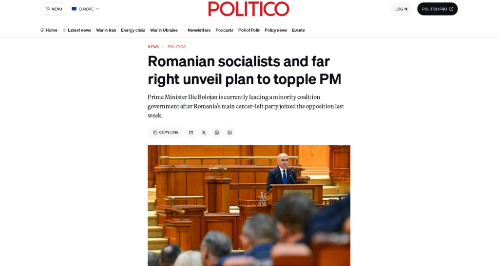 Presa internațională, despre criza politică din România: Cel mai mare partid se aliază cu extrema dreaptă și pune în pericol finanțarea europeană