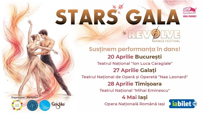 Vedete ale baletului mondial de la Teatrul Mariinsky și Dutch National Theater în premieră la București, pe scena TNB, pe 20 aprilie în Stars Gala by Revolve Dance