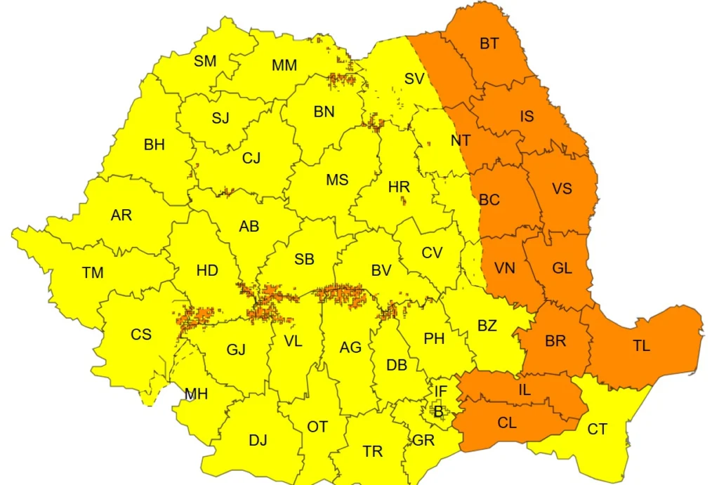 cod galben portocaliu vant