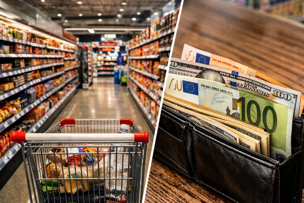 Un ucrainean și un rus, reținuți după ce au furat 16.000 de euro de la un preot, într-un supermarket din București