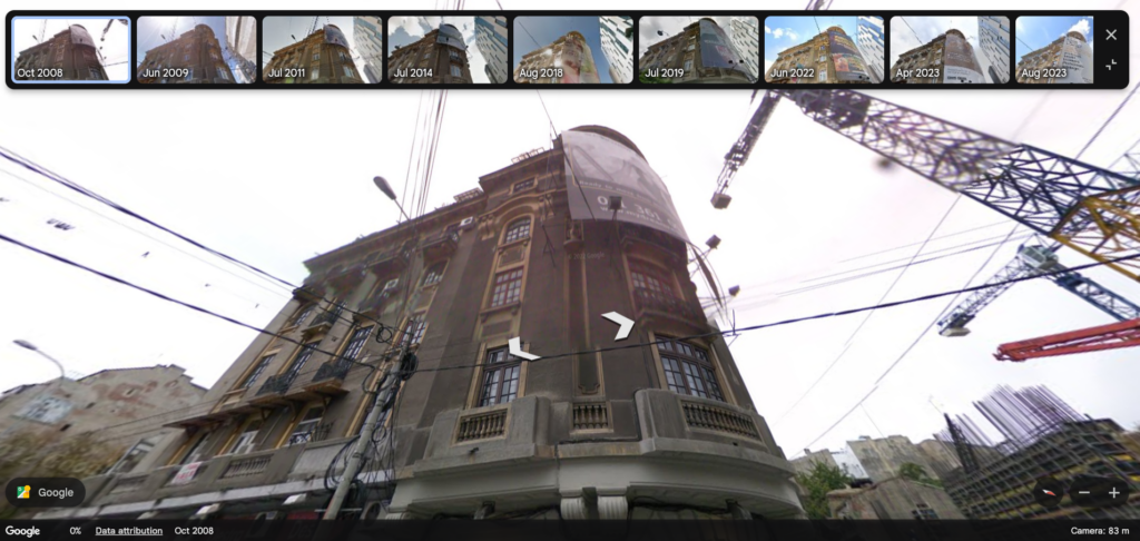 panoul Calea Victoriei 143 evolutia in timp a pano