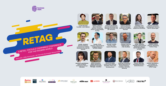 Principalele provocări și oportunități din retail și FMCG, analizate pe 20 aprilie la noua ediție a conferinței „reTAG - a Retail, FMCG & e-Commerce Conference for the Modern World”