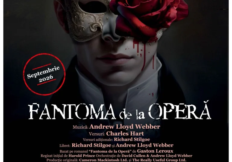 Musicalul fenomen „Fantoma de la Operă” revine pe scena Operei Naționale București în septembrie 2026