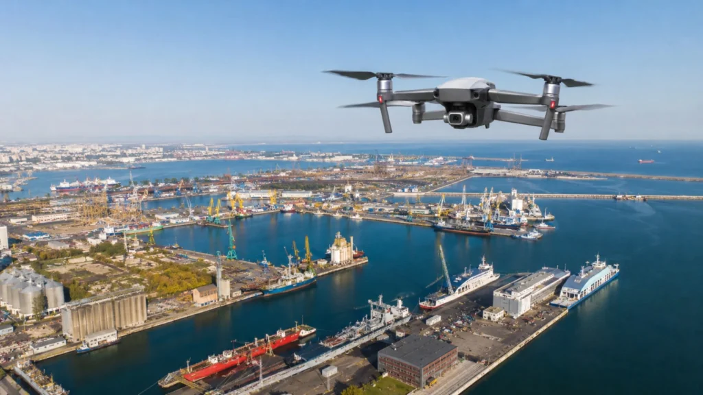 Sistem anti-dronă instalat în Portul Constanța. Autoritățile pot prelua controlul aeronavelor neautorizate