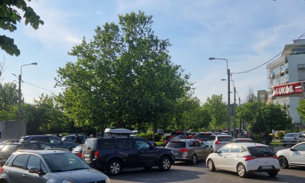 intersecție cu ambuteiaj