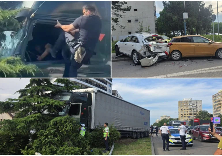 Șoferul TIR-ului care a lovit nouă vehicule în Constanța a avut o criză diabetică. Medic: Pacientul poate pierde orice reflex. Cum justifică Poliția Locală intervenția în forță