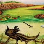 A fost descoperită o fosilă de salamandră înrudită cu celebrul axolotl