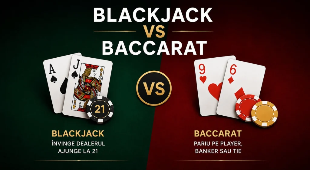 Blackjack vs Baccarat: Reguli simple pentru începători