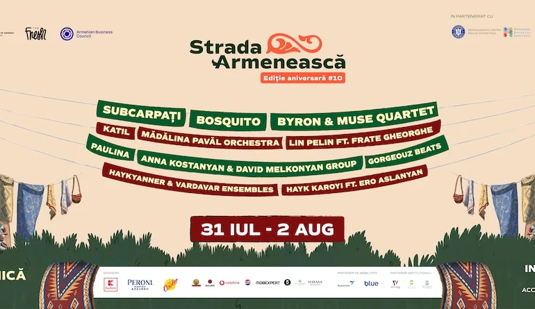 Festivalul Strada Armenească celebrează 10 ediții între 31 iulie și 2 august în Grădina Botanică din București
