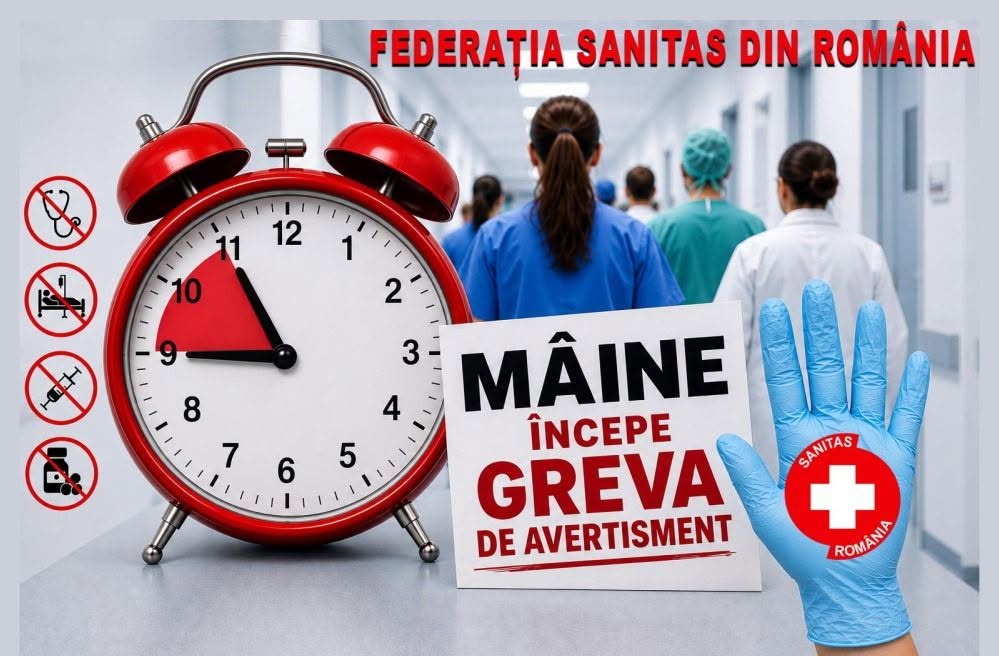 Grevă de avertisment în Sănătate, azi, timp de două ore. Ce servicii vor fi asigurate