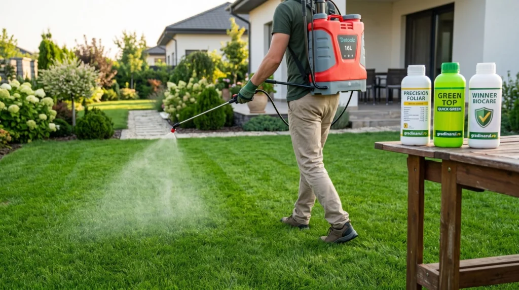 Secretul unui gazon perfect verde: ghidul complet al îngrășămintelor foliare