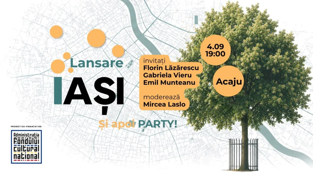 Harta Literară se lansează la Iași, pe 4 și 5 septembrie: discuții și un oraș de povești, între ficțiune și realitate, cu Florin Lăzărescu