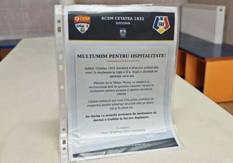 Gest remarcabil: Fotbaliștii unei echipe din România au dat cu mopul în vestiar după meciul din deplasare