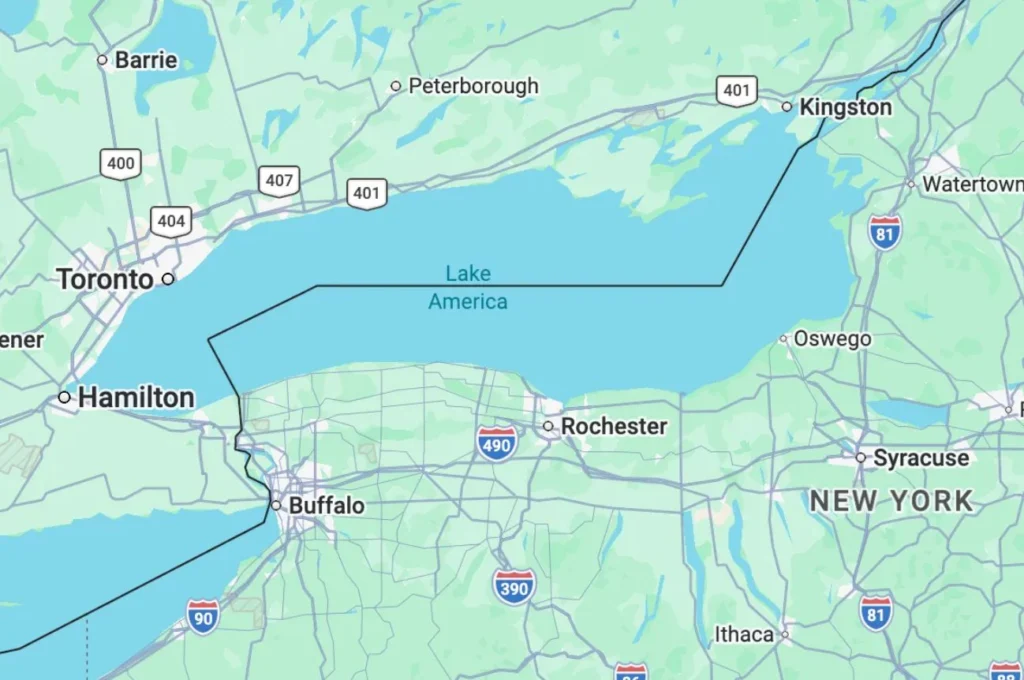 Google Maps s-a conformat și a făcut voia lui Trump. Lacul Ontario devine „Lacul America” pentru utilizatorii din SUA