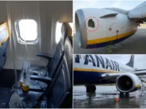 Scene de coșmar într-un avion Ryanair: O bucată din motor a spart geamul, un pasager a fost aproape aspirat prin hublou. Ce au descoperit anchetatorii