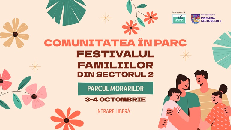 Un nou festival cultural și creativ dedicat familiilor din Sectorul 2 are loc pe 3 și 4 octombrie în Parcul Morarilor
