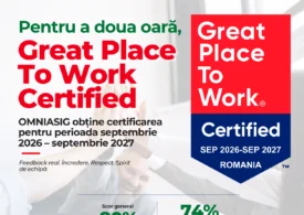 (P) OMNIASIG obține pentru a doua oară certificarea "Great Place To Work", cu un scor de 80%, în creștere