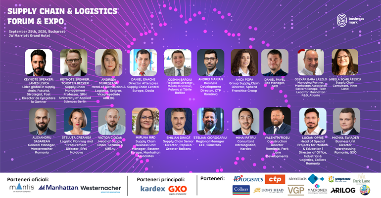 Supply Chain & Logistics Forum București: 20 de lideri români și internaționali dezbat, pe 25 septembrie, direcțiile strategice și noile oportunități din România și din regiune
