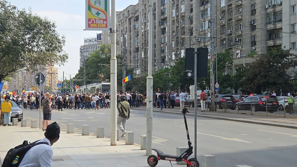 trafic blocat protest