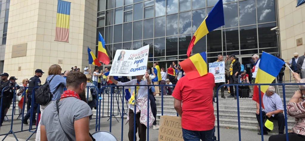 protest calin georgescu tribunal