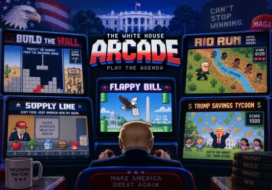Casa Albă a transformat agenda lui Trump în jocuri video. Poți să „deportezi” migranți sau să construiești zidul de la graniță