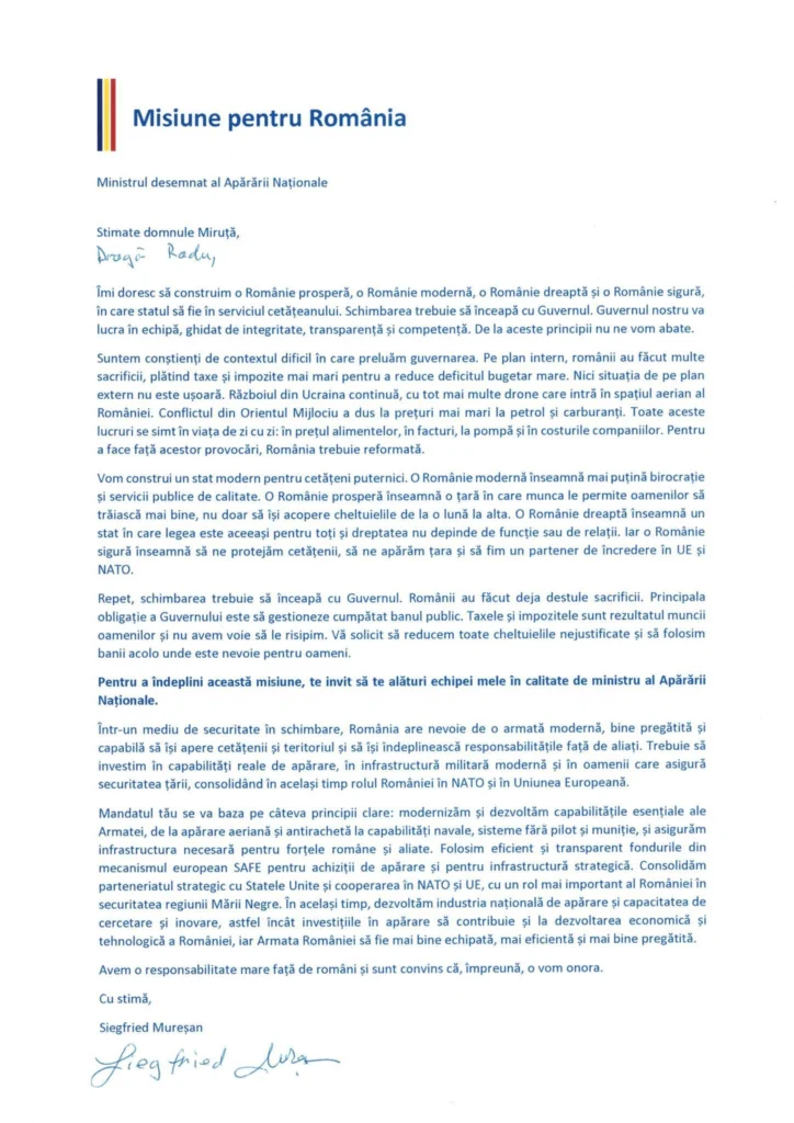 scrisoare Miruta