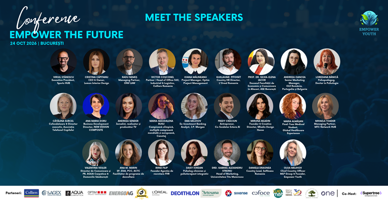 Lideri de top, oportunități de carieră și mentoring pentru tineri, la București. A doua ediție a conferinței „Empower the Future” are loc pe 24 octombrie