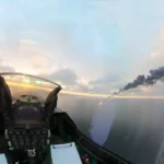 Primele imagini cu avioanele F-16 românești în timp ce doboară drone deasupra Mării Negre